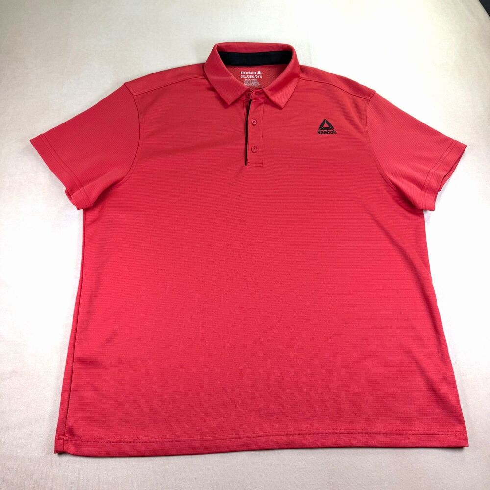 Reebok Men's 2XL Coral Performance Polo Shirt Short Sleeve Golf Athletic Logo